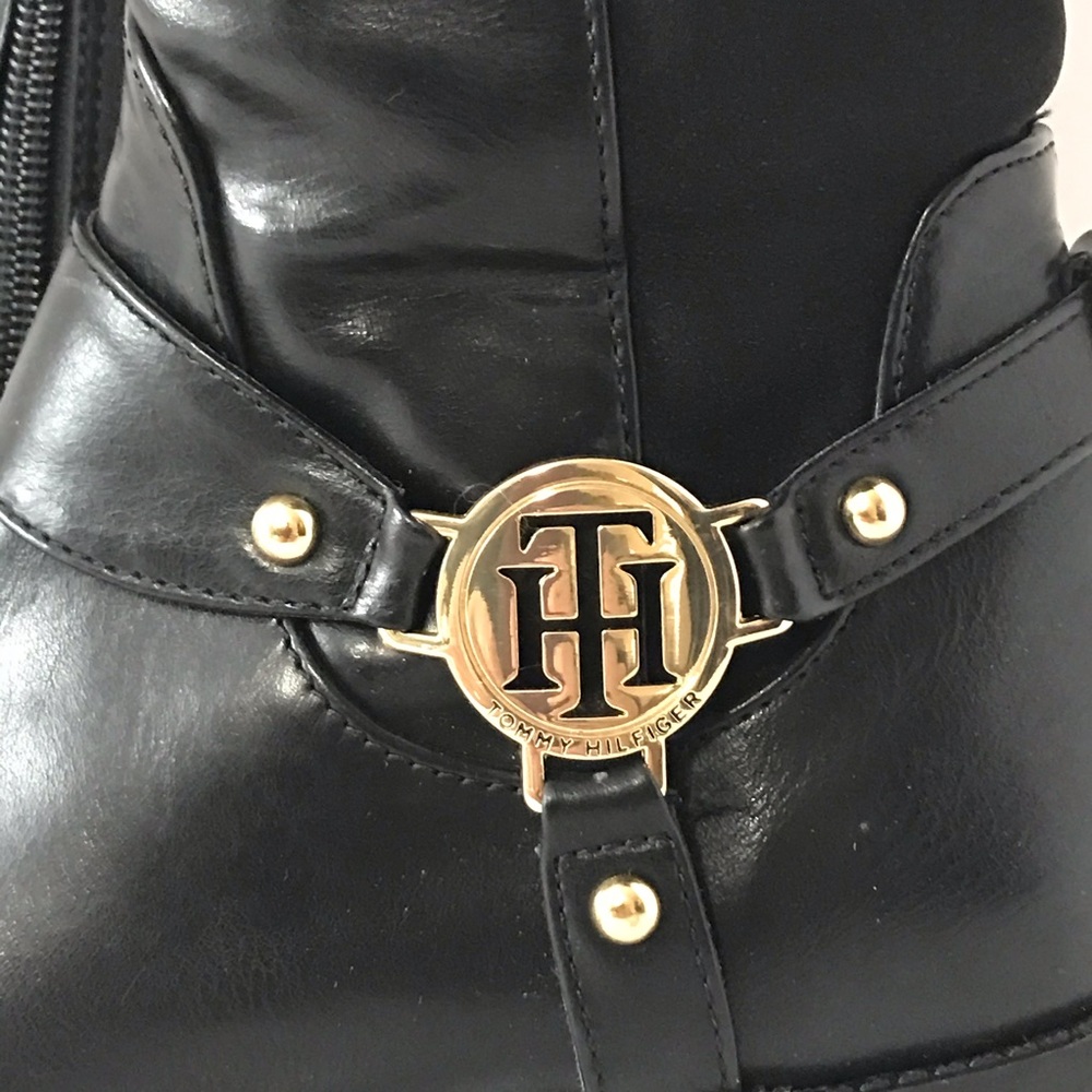 Tommy Hilfiger Tall Riding Boots Size 7 Black - Picture 2 of 8